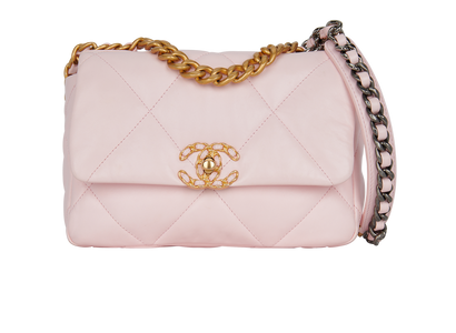 Medium 19 Flap Bag, &pound;4,100, Handbags, Pink, Lambskin Leather, Front view